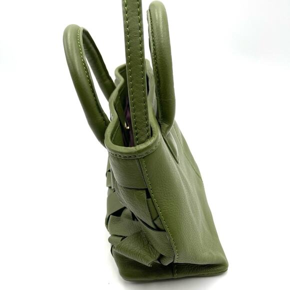 KOOBA Laos Lime Leather small Satchel Purse Handbag Crossbody - Picture 7 of 11